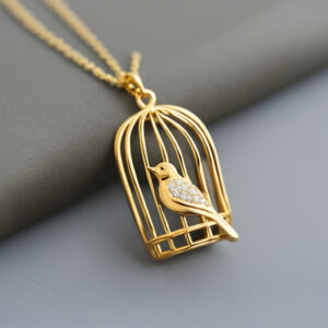 Gold Bird in Cage