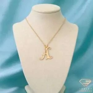 custom initial necklace gold letter
