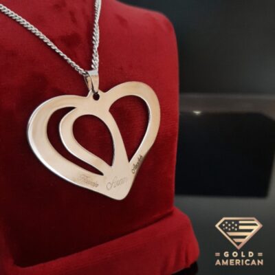 2 heart gold necklace