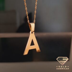 Gold Letter A Pendant Necklace