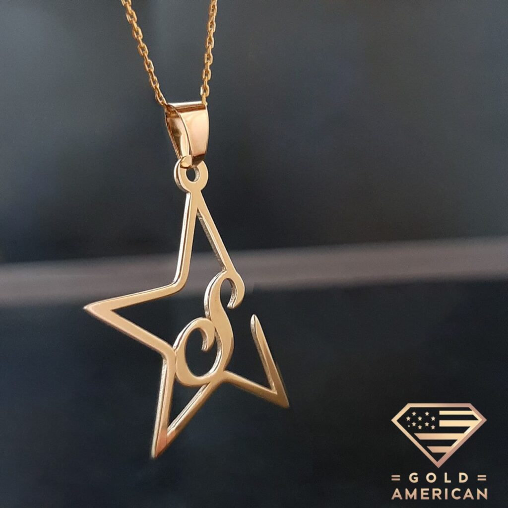 Personalized Gold Star Pendant