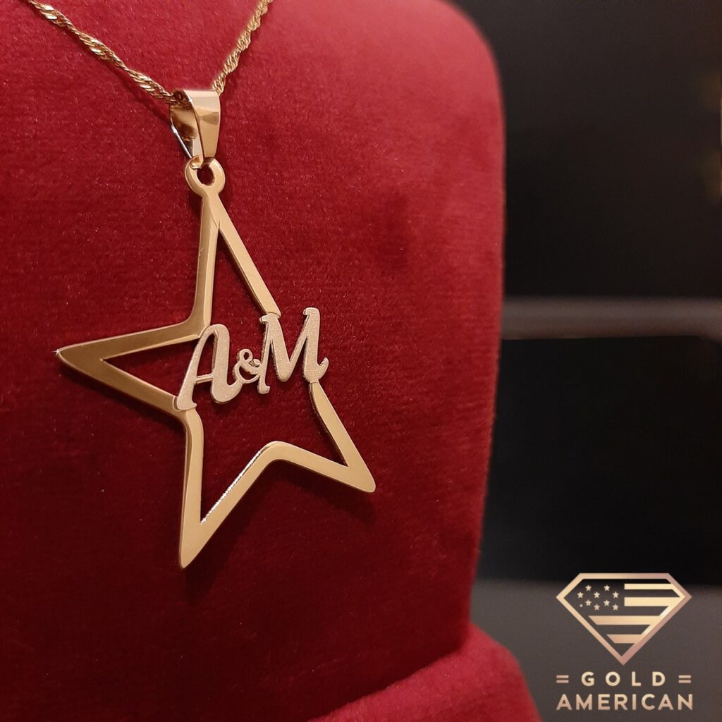 Personalized gold star necklace