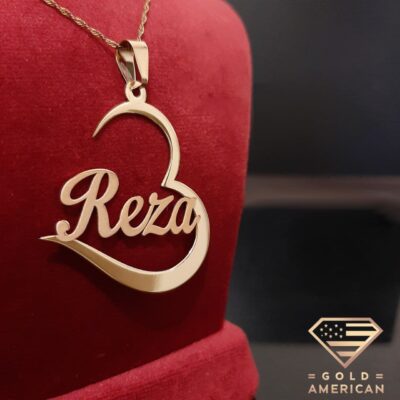 Reza Personalized Gold-Plated Heart Necklace