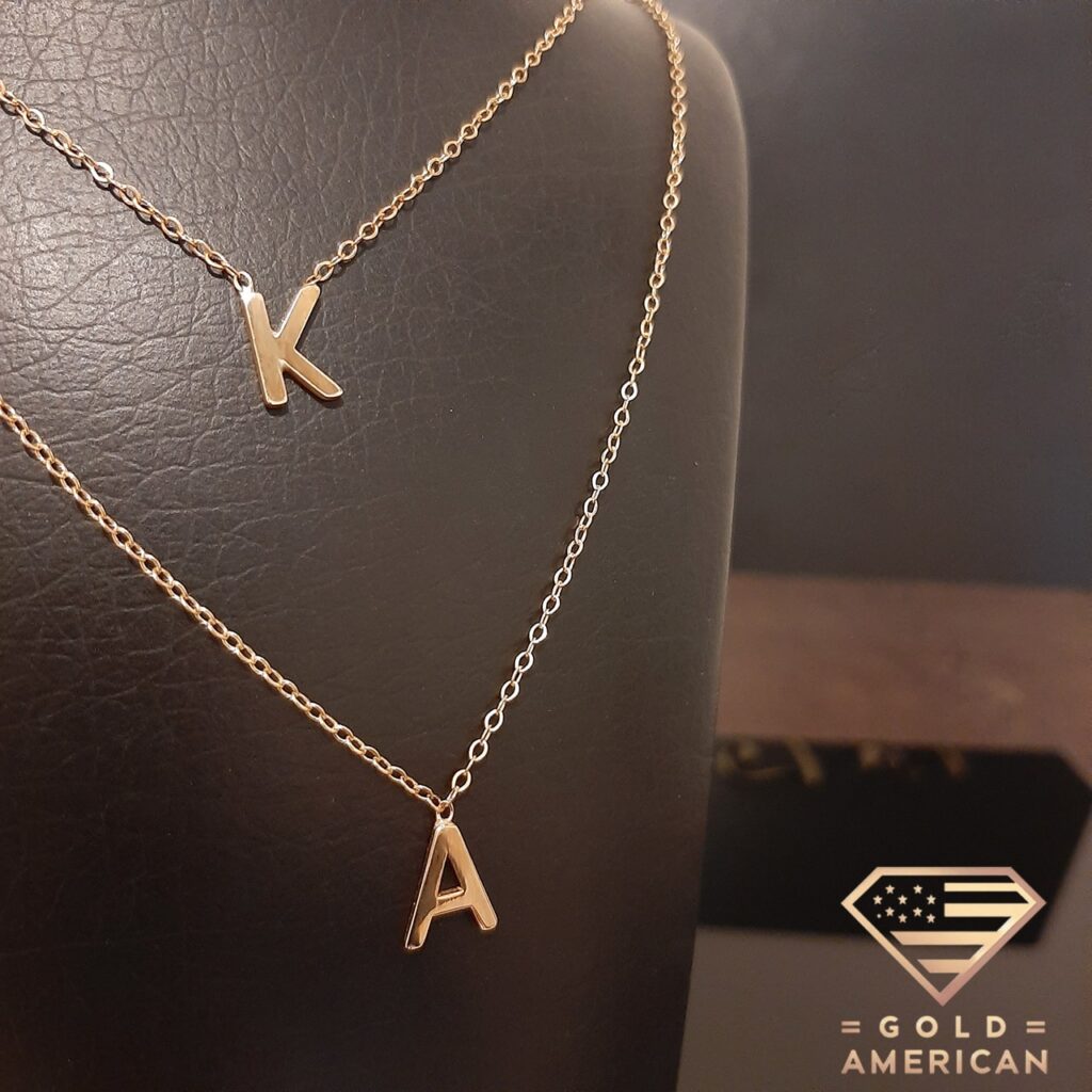 gold letter A pendant necklace