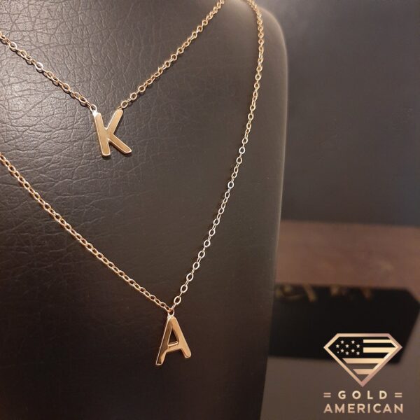 gold letter A necklace