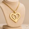 Interlocking Love Heart Gold Pendant 3.4