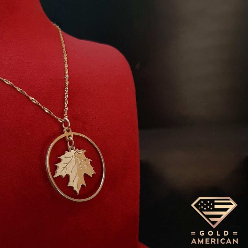 leaf gold pendant