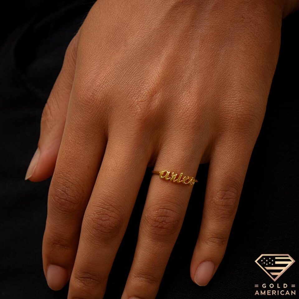 Zodiac Gold Ring hand model