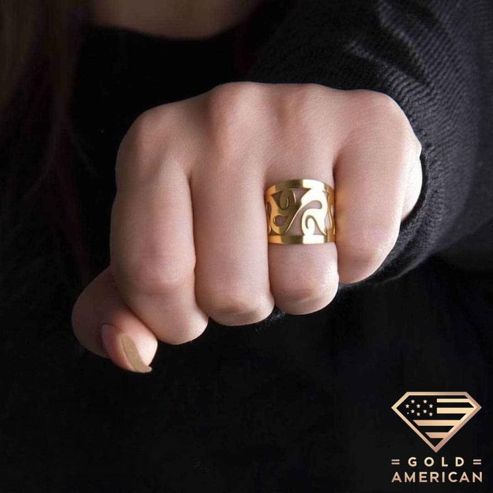 gold name ring