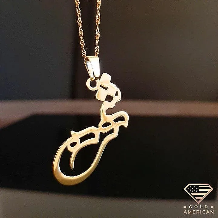 name pendant in gold