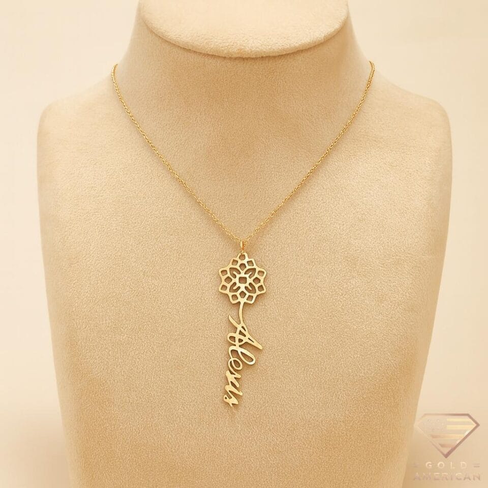 Custom Name Necklace Gold