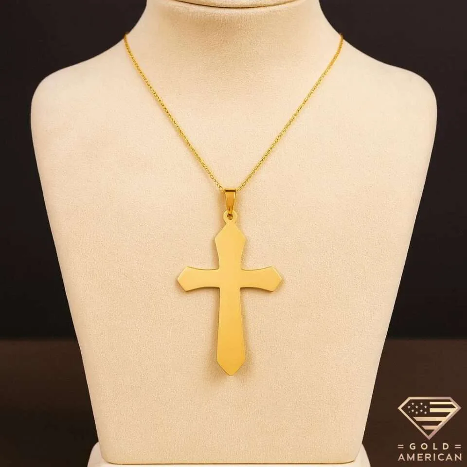 Divine Cross Gold Pendant Mannequin