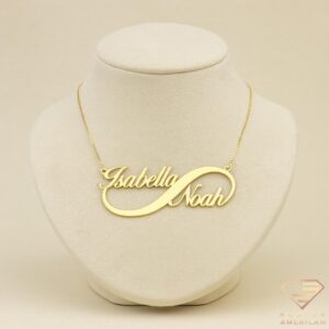 Double Name Infinity Gold Necklace Isabella