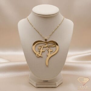 Heart Framed Double Initial Pendant FF
