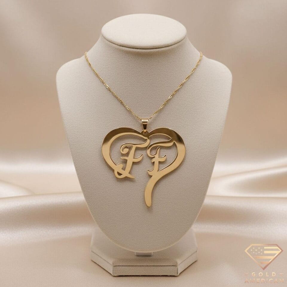 Heart Framed Double Initial Pendant FF