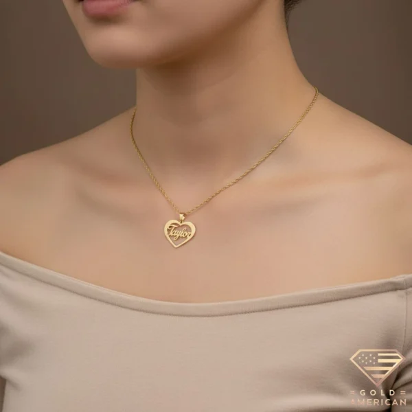 Heart Name Necklace Model