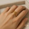 Parallel Poise Gold Name Ring Clara