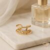 Parallel Poise Gold Name Ring Evelyn