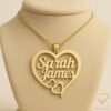 Personalized Heart Necklace with Two Names