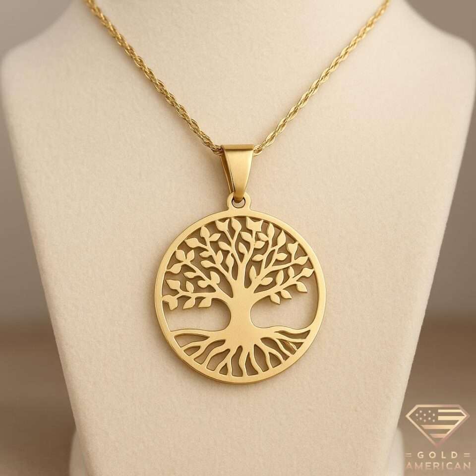 gold pendant - tree design