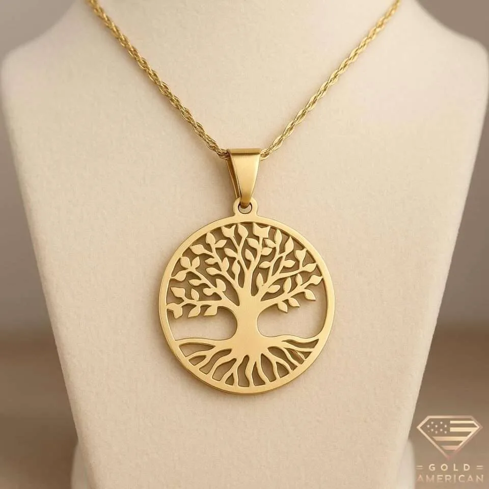gold pendant tree design