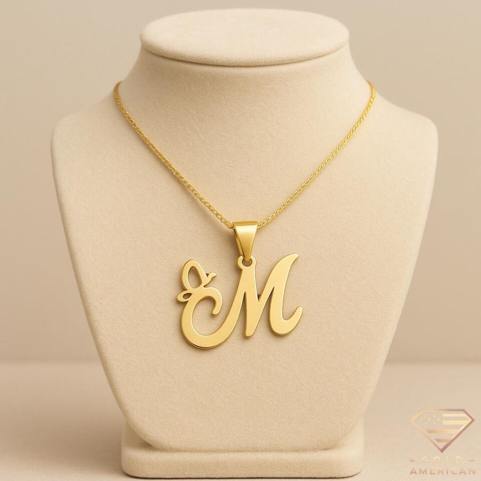 initial necklace – letter style