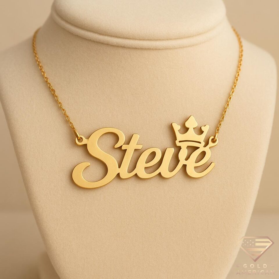 14K gold name necklace steve