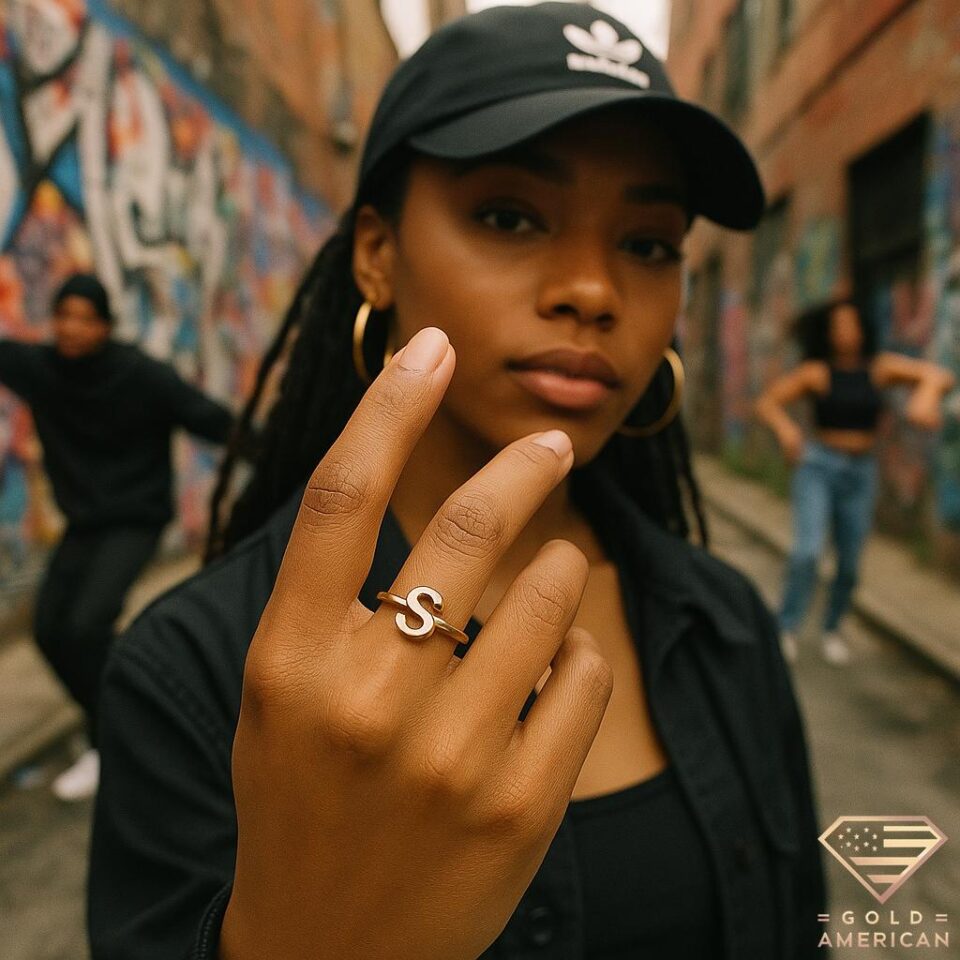 Kingscript Gold Initial Ring S