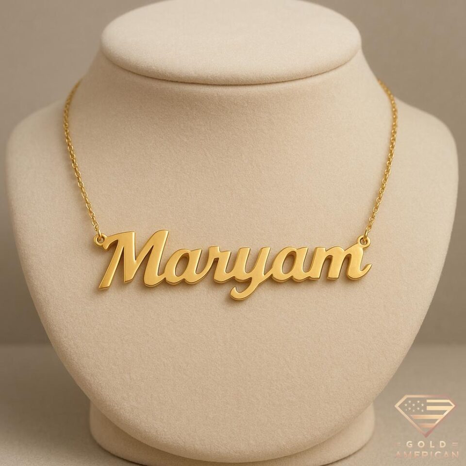 maryam gold name necklace