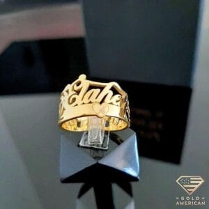 engraved gold ring anniversary date