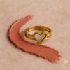 Soft Heart-shaped Gold Ring and swipe
