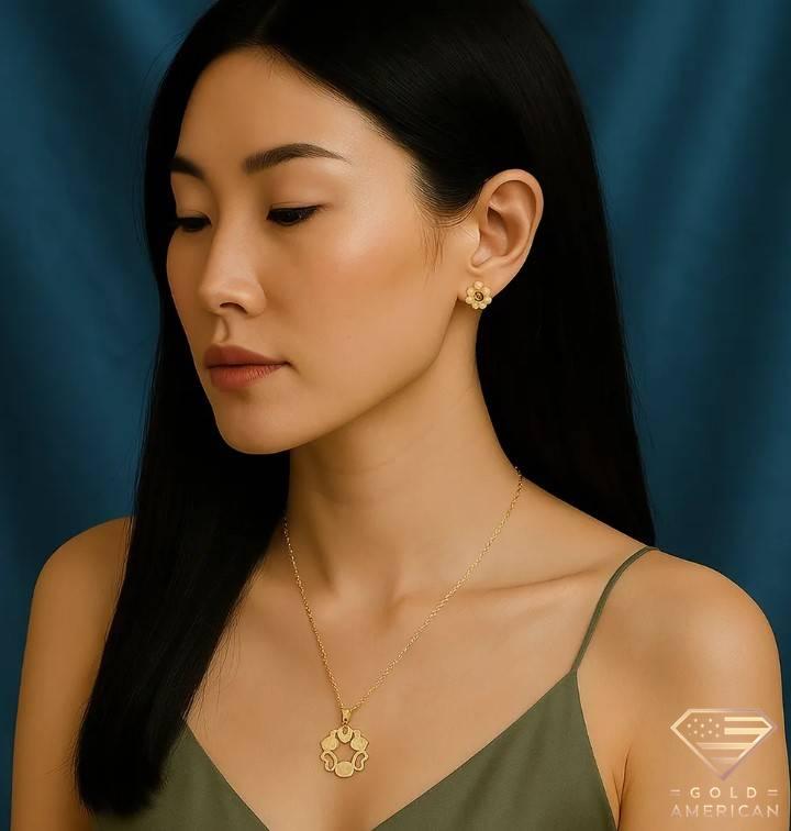 gold set geometric piece