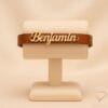 Classic Script Leather Gold Bracelet Benjamin