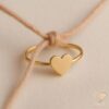 Dear Heart Gold Ring Twine Ring