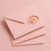 Dear Heart Gold Ring on Pink Envelopes