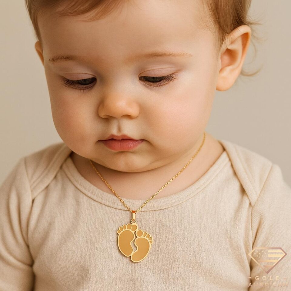 Footprints of Love Gold Pendant