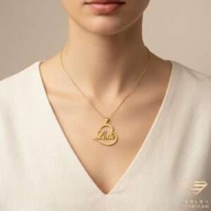 Gold Heart Name Necklace - Lexie