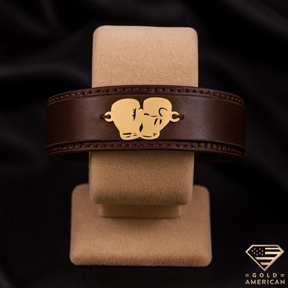 Golden Knockout Leather Gold Bracelet Mannequin