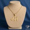 Heart's Signature Initial Gold Pendant Mannequin