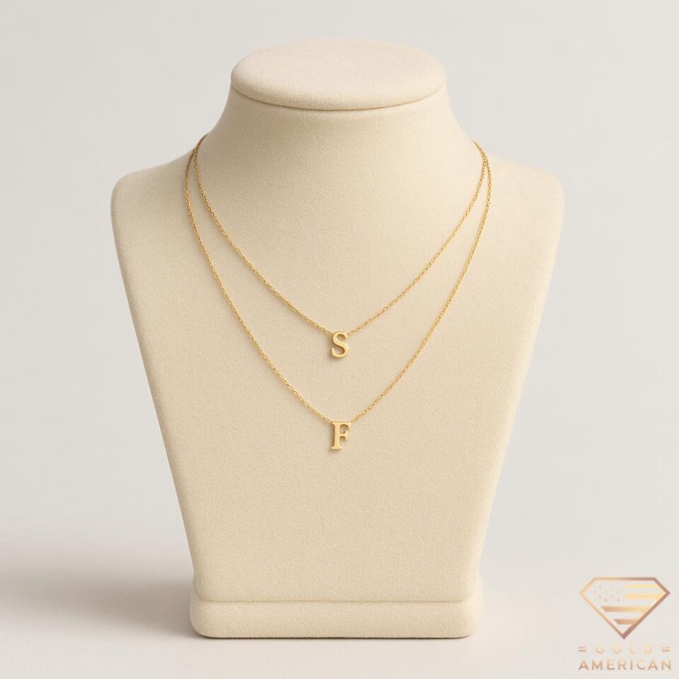 Initial Embrace Gold Pendant Mannequin