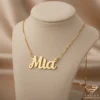 Artistic Gold Name Necklace Mia