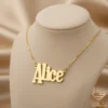 Bold Gold Name Pendant Alice