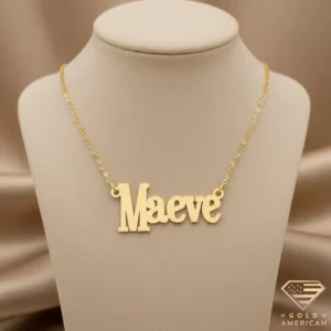 Bold Gold Name Pendant Maeve
