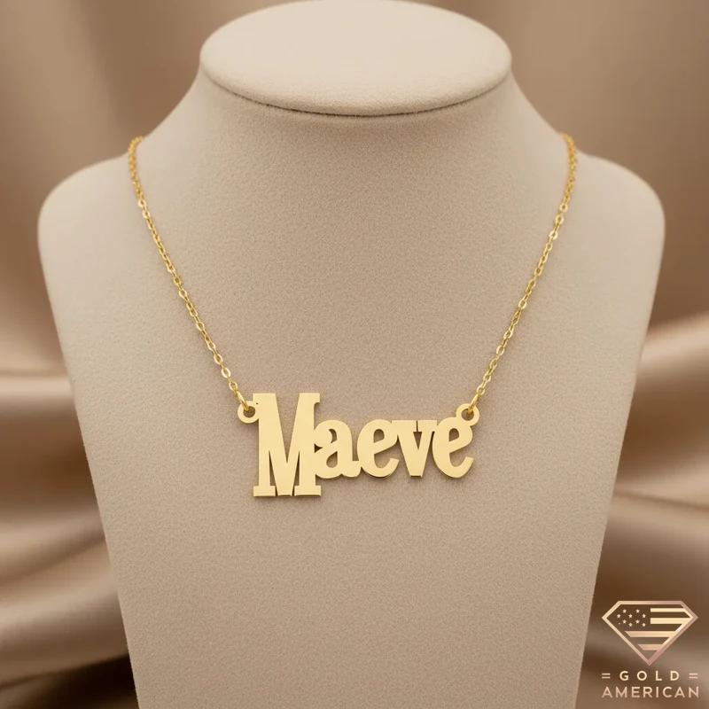 Bold Gold Name Pendant Maeve