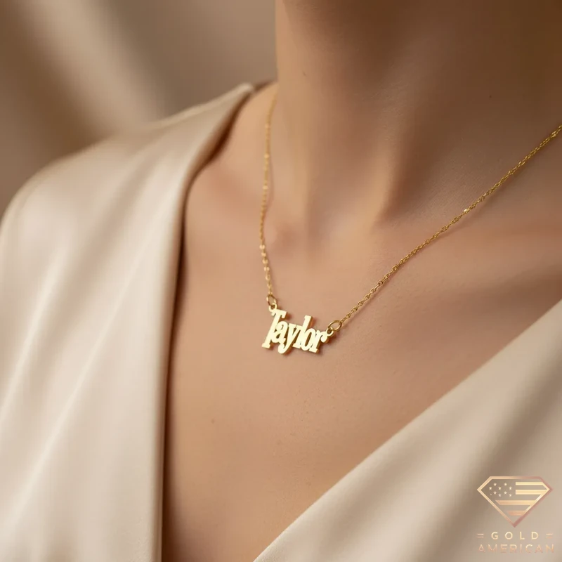 Bold Gold Name Pendant Taylor