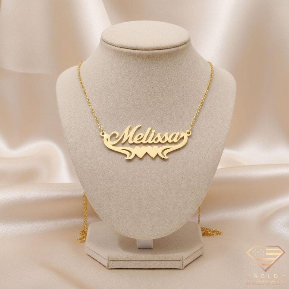 Double Heart Embrace Gold Pendant melissa necklace