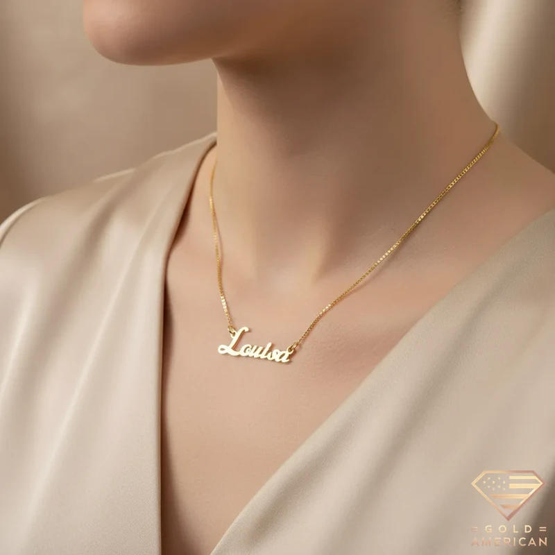 Expressive Gold Name Pendant Louisa