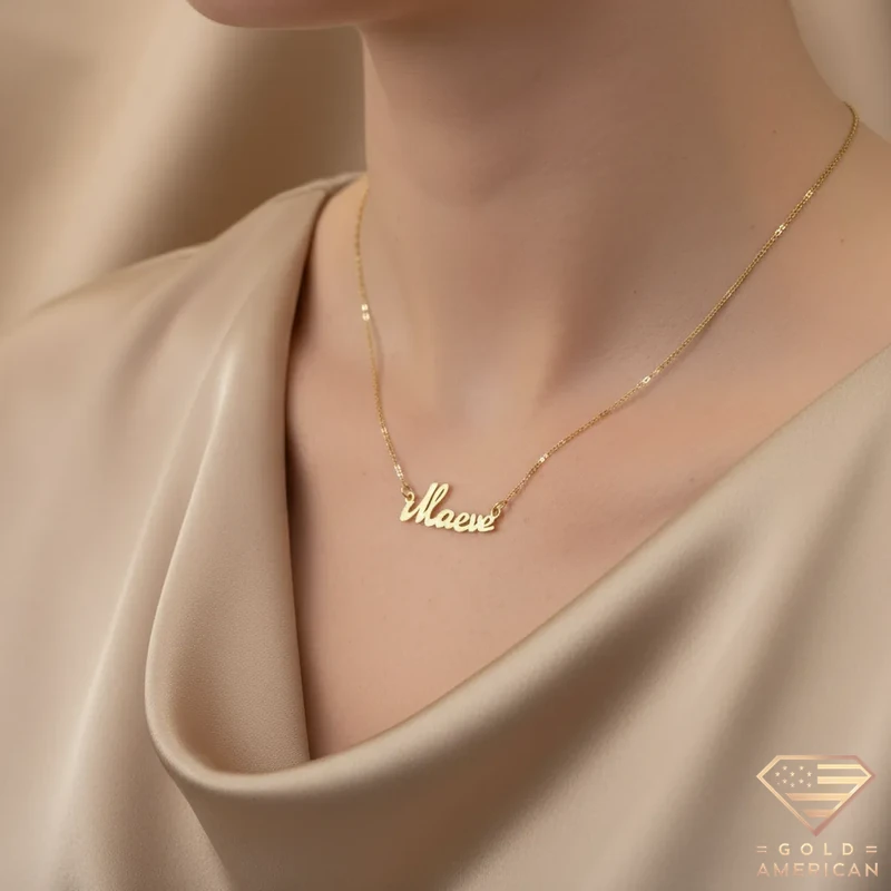 Expressive Gold Name Pendant Maeve