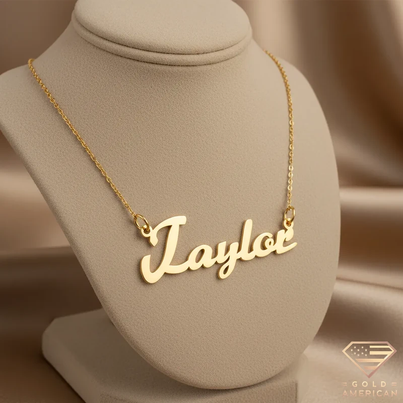 Expressive Gold Name Pendant Taylor