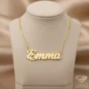 gold name pendant necklace Emma